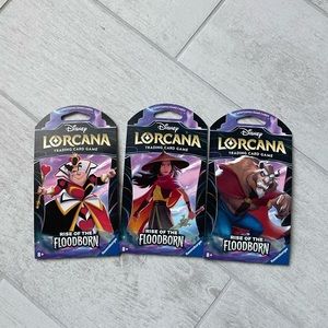 Disney Lorcana chapter 2 rise of the Floodborn booster blister pack lot of 3